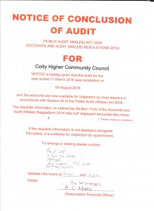 Notice of Conclusion of Audit